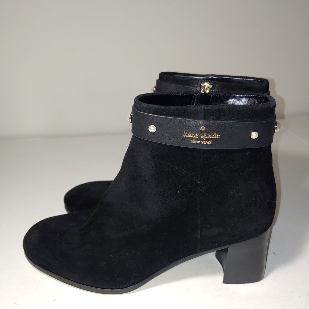 Kate Spade Morgan Pearl Booties Size 11 Black - Picture 3 of 9